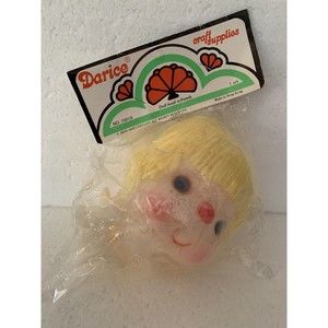 Darice Craft Supplies Large Doll Head with Hands 50018 Yellow Blonde Vintage NEW